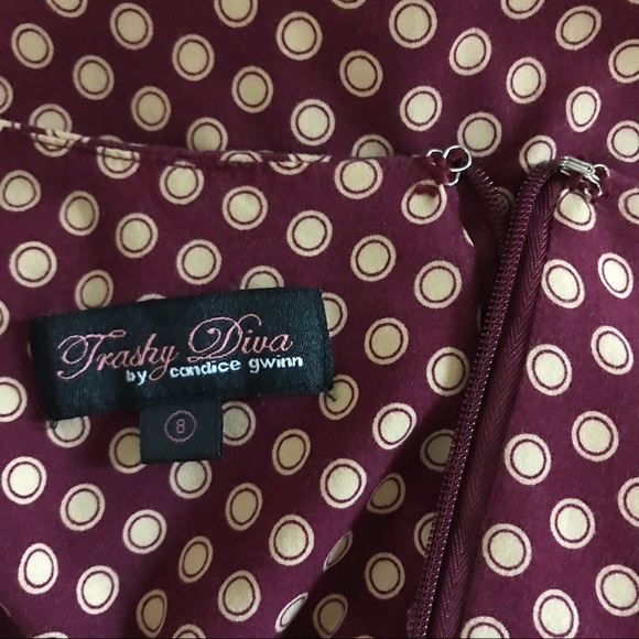Trashy Diva wine dot Lizzie dress size 8 - Picture 10 of 12
